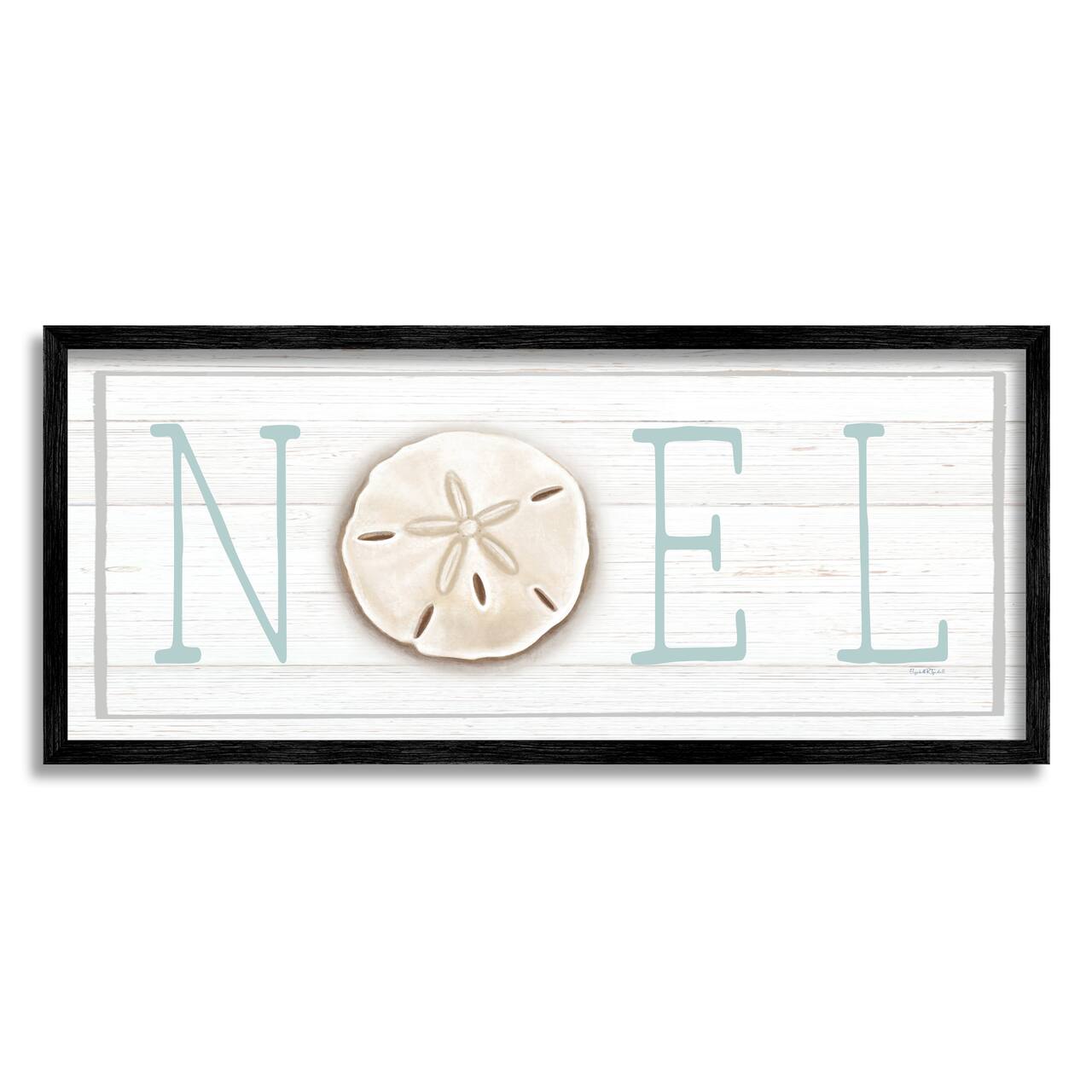 Stupell Industries Noel Holiday Sand Dollar Sign Framed Giclee Art